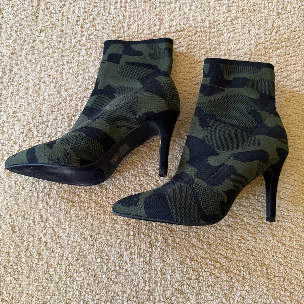 MIA Green and Black Camouflage Ankle Boots